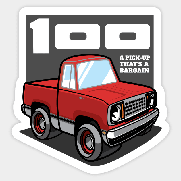 Bright Red - D-100 (1978 - White-Based) Sticker by jepegdesign